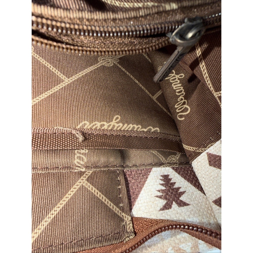 Wrangler Western Aztec Pattern Tote Bag Brown Beige Top Handle & Strap Women - Picture 14 of 16